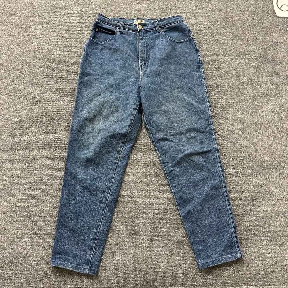 Stefano Jeans Womens Size 14 Blue High Rise Mom Fit Tapered Leg Denim Pants